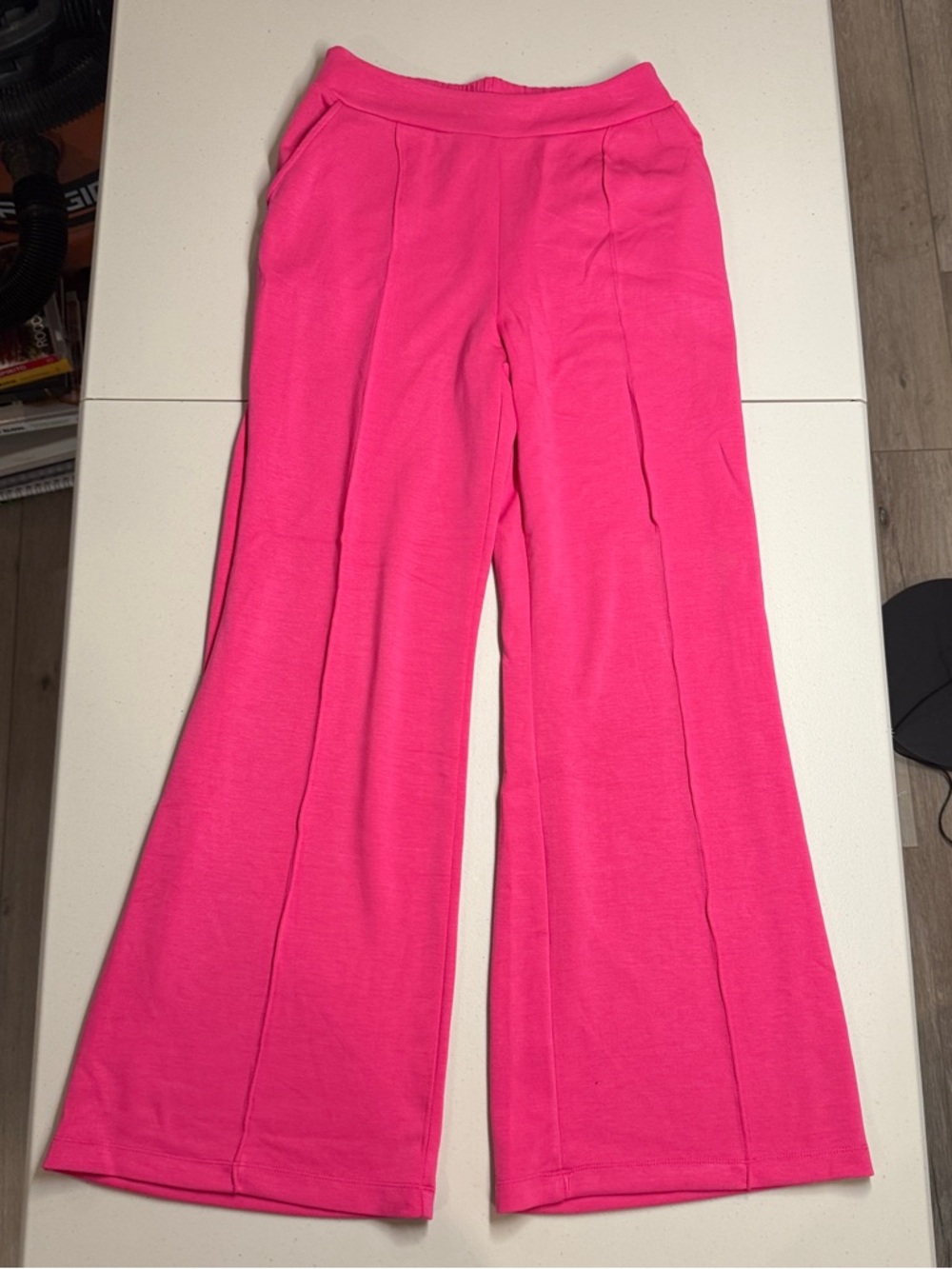 Hot Pink Wide-Leg Knit Pants
